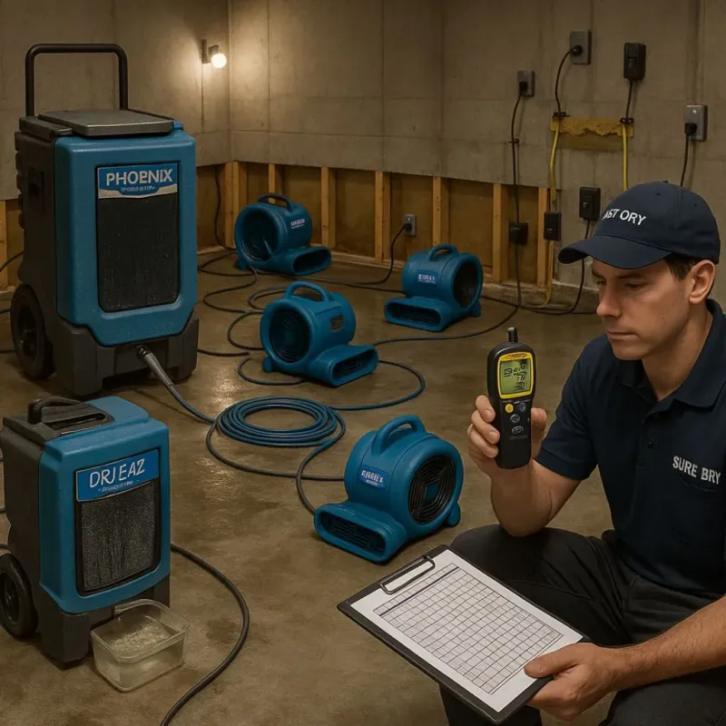 Structural Drying and Dehumidification process in Taylorsville, KY